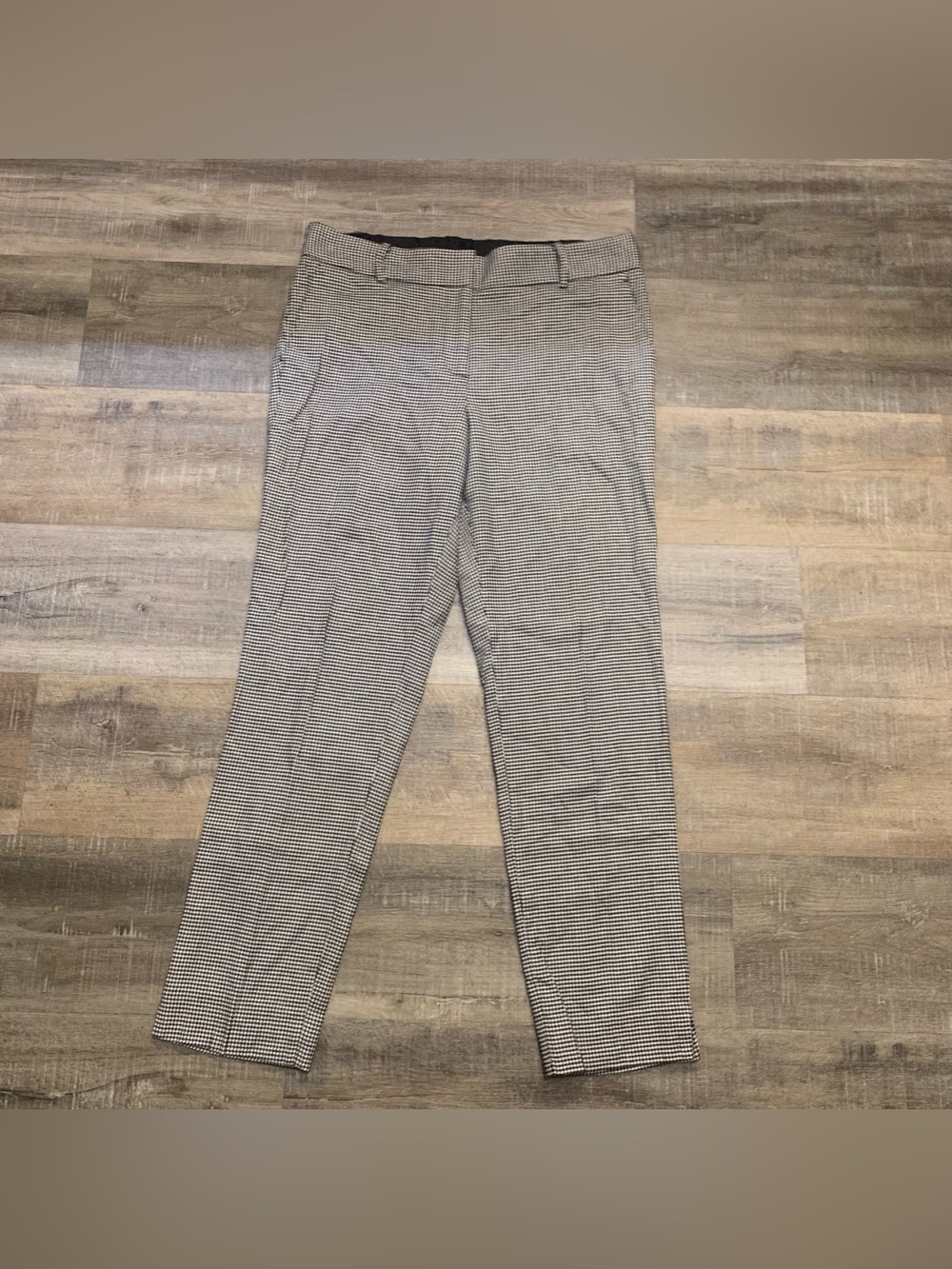 Talbots Hampshire Women's Ankle Pants Black & White Houndstooth Print Size 8